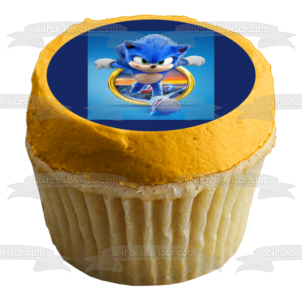 Sonic the Hedgehog 2 Gold Rings Edible Cake Topper Image ABPID56048