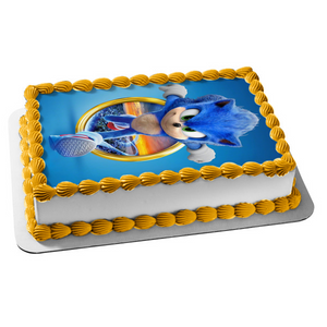 Sonic the Hedgehog 2 Gold Rings Edible Cake Topper Image ABPID56048