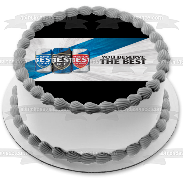 Milwaukee's Best Light, Ice, And Premium Beer Cans Edible Cake Topper Image ABPID56148