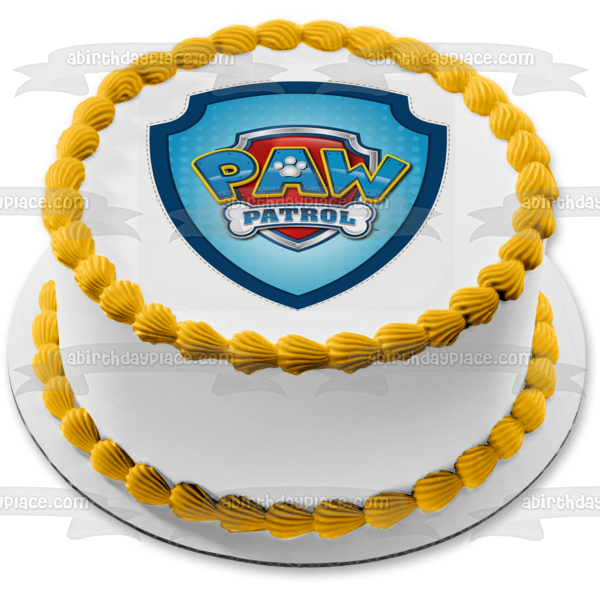 Paw Patrol Shield Badge Edible Cake Topper Image ABPID12692