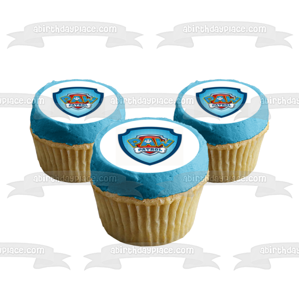 Paw Patrol Shield Badge Edible Cake Topper Image ABPID12692