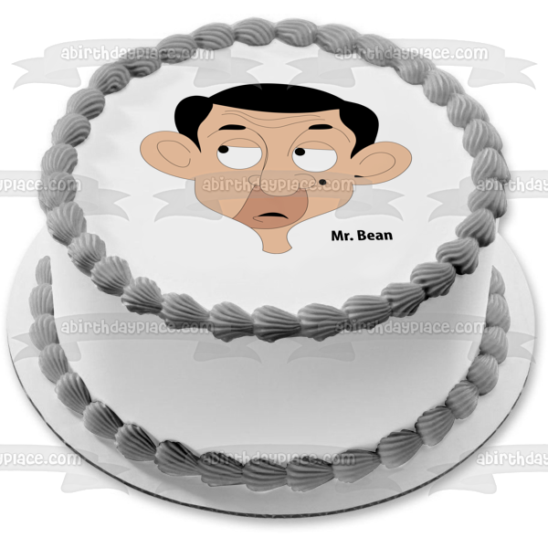 Mr. Bean Cartoon Face Edible Cake Topper Image ABPID12979