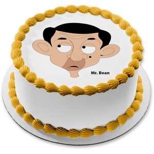 Mr. Bean Cartoon Face Edible Cake Topper Image ABPID12979