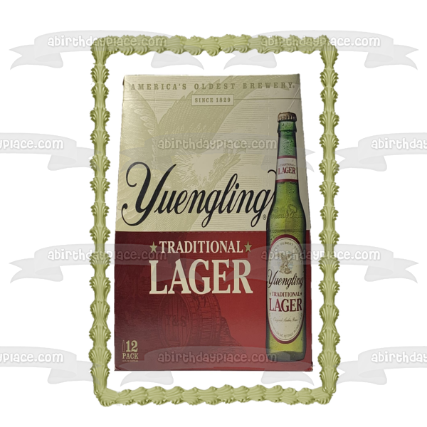 Yuengling Traditional Lager 12 Pack Box of Bottles Edible Cake Topper Image ABPID56152