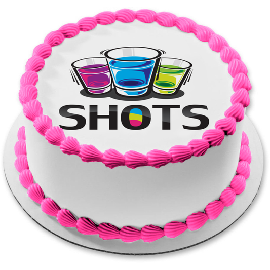 Colorful Shots Illustration Edible Cake Topper Image ABPID56156