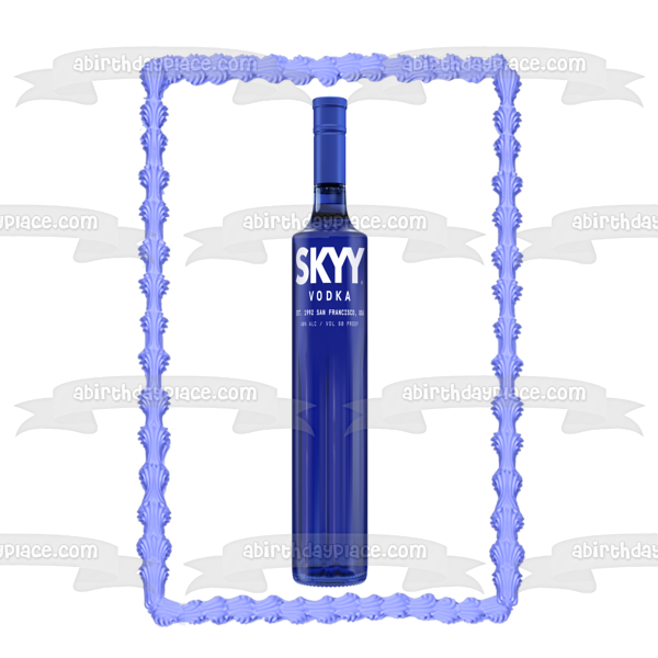 Skyy Vodka Blue Bottle Edible Cake Topper Image ABPID56061