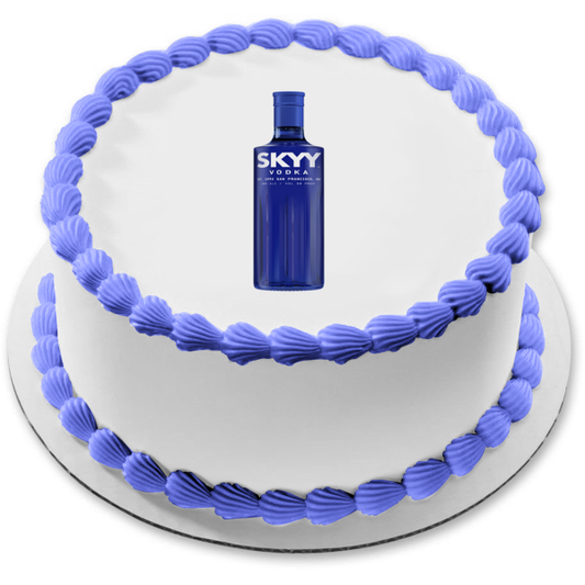 Skyy Vodka Blue Bottle Edible Cake Topper Image ABPID56061