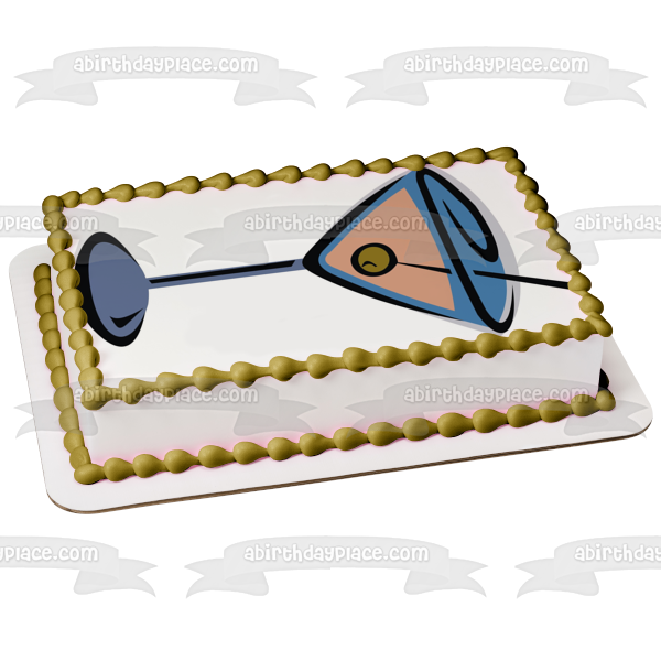 Cartoon Martini In a Glass with an Olive Edible Cake Topper Image ABPID56062