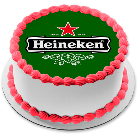 Heineken Beer Logo Edible Cake Topper Image ABPID56064
