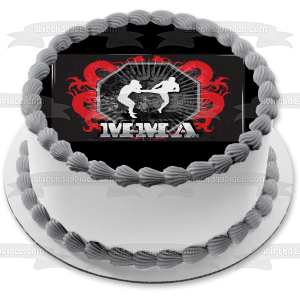 Mma Mixed Martial Arts Logo Edible Cake Topper Image ABPID13103