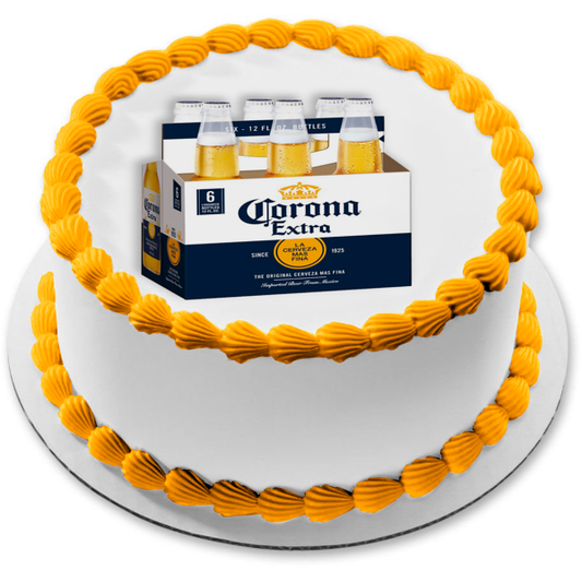 Corona Extra 6 Pack of Bottles Edible Cake Topper Image ABPID56161