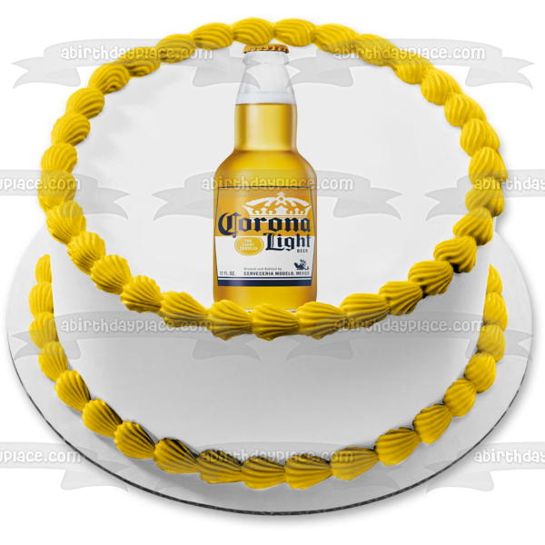 Corona Light Beer Bottle Edible Cake Topper Image ABPID56070