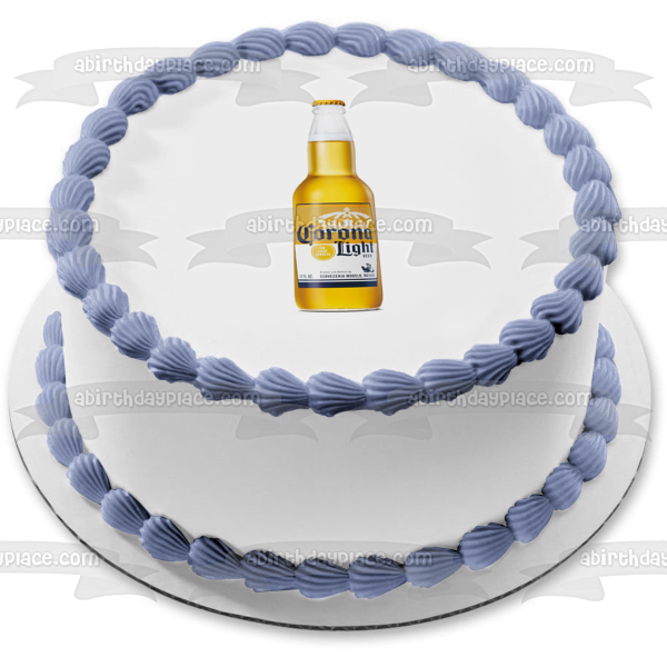 Corona Light Beer Bottle Edible Cake Topper Image ABPID56070