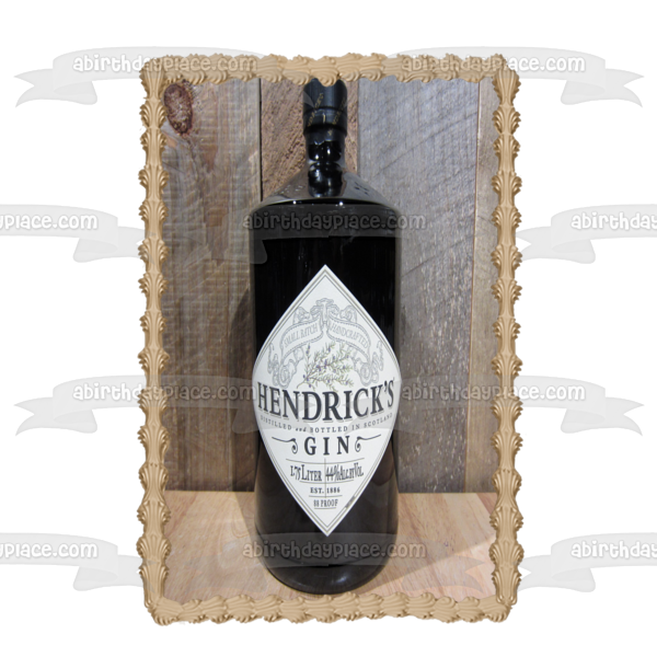 Hendrick's Gin Bottle Edible Cake Topper Image ABPID56164