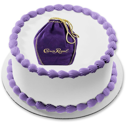 Crown Royal Canadian Whiskey Purple Bag Edible Cake Topper Image ABPID56071