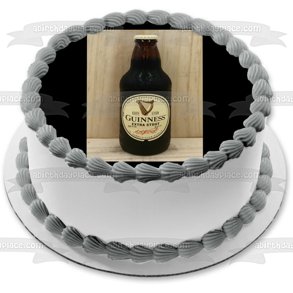 Guinness Extra Stout Beer Bottle Edible Cake Topper Image ABPID56166