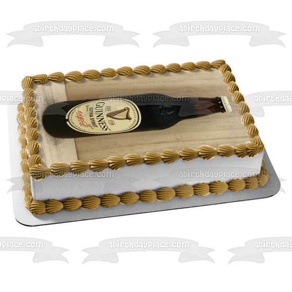 Guinness Extra Stout Beer Bottle Edible Cake Topper Image ABPID56166
