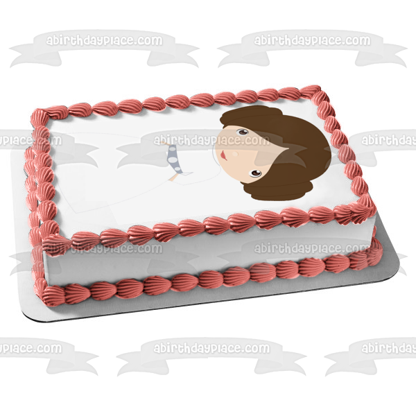Star Wars Cartoon Princess Leia Edible Cake Topper Image ABPID12720