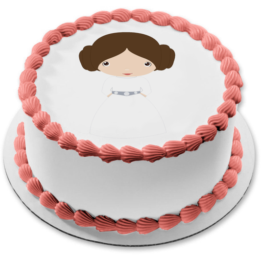 Star Wars Cartoon Princess Leia Edible Cake Topper Image ABPID12720