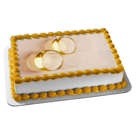 White Wine In Wine Glasses Edible Cake Topper Image ABPID56168