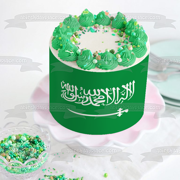 Flag of the Kingdom of Saudi Arabia Edible Cake Topper Image ABPID13141