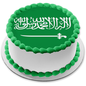 Flag of the Kingdom of Saudi Arabia Edible Cake Topper Image ABPID13141