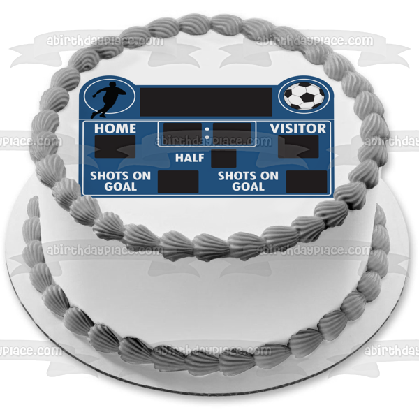 Sports Soccer Scoreboard Soccer Ball Home Visitor Countdown Clock Edible Cake Topper Image ABPID13154