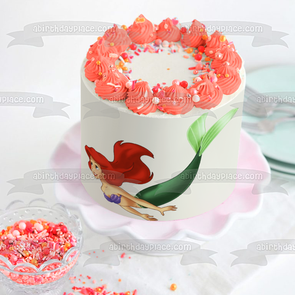Disney the Little Mermaid Ariel Swimming Edible Cake Topper Image ABPID12771