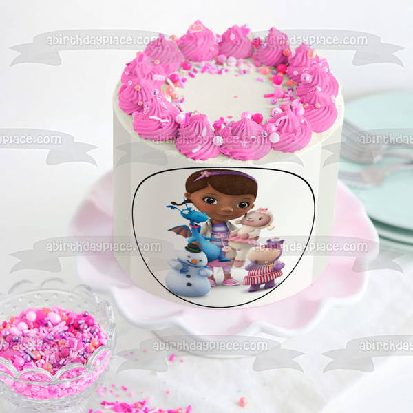 Doc McStuffins Lambie Stuffy Hallie Chilly Mc Stuffins Edible Cake Topper Image ABPID12777