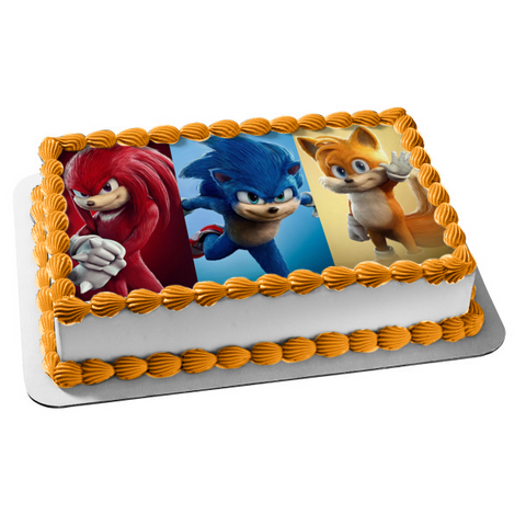 Sonic the Hedgehog Knuckles and Tails Edible Cake Topper Image ABPID56252