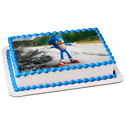 Sonic the Hedgehog Movie Edible Cake Topper Image ABPID56246