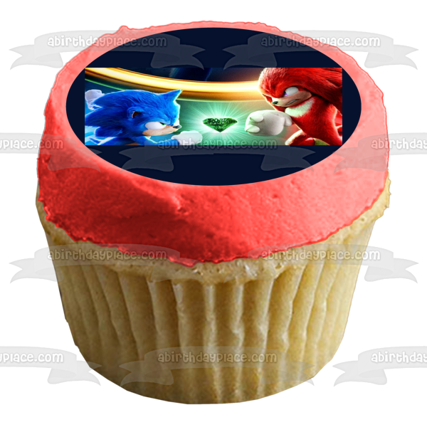 Sonic the Hedgehog 2 Knuckles Gold Rings Edible Cake Topper Image ABPID56254