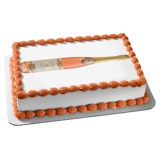 Adorno comestible para tarta con botella de champán rosa Kedem, imagen ABPID56080 