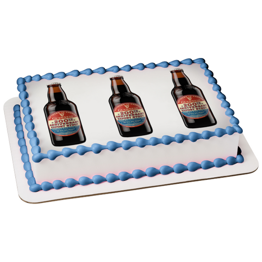 Guinness 200th Anniversary Export Stout Beer Bottles Edible Cake Topper Image ABPID56175