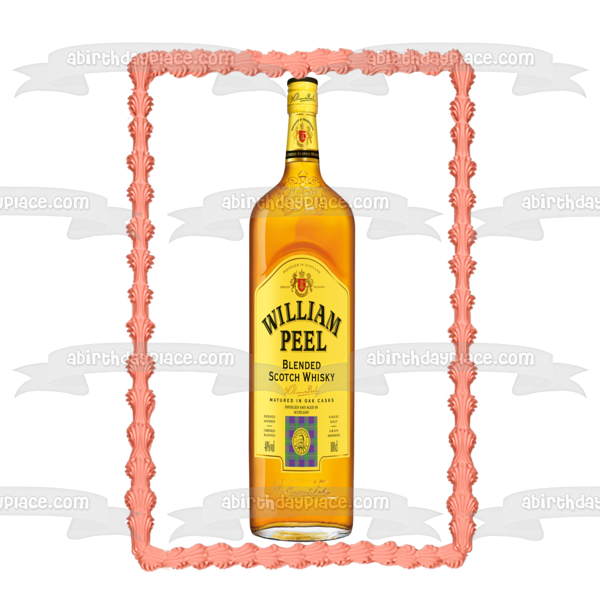 William Peel Blended Scotch Whisky Bottle Edible Cake Topper Image ABPID56084