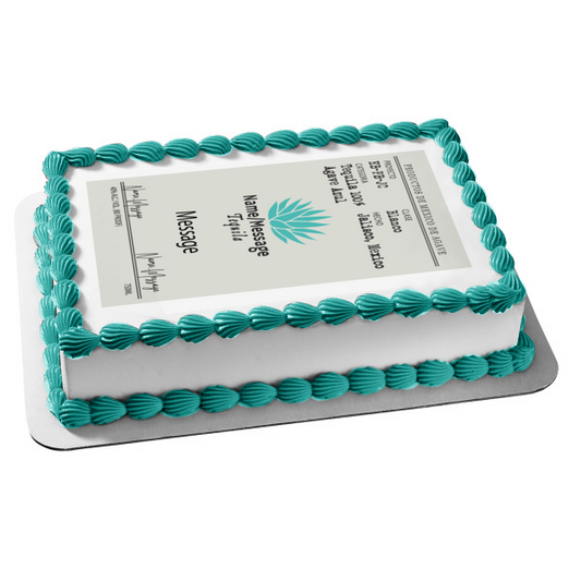 Etiqueta de Tequila Casamigos Personaliza tu nombre y mensaje Imagen comestible para decoración de tarta ABPID56088 