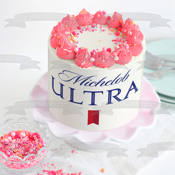 Michelob Ultra Beer Logo Edible Cake Topper Image ABPID56180