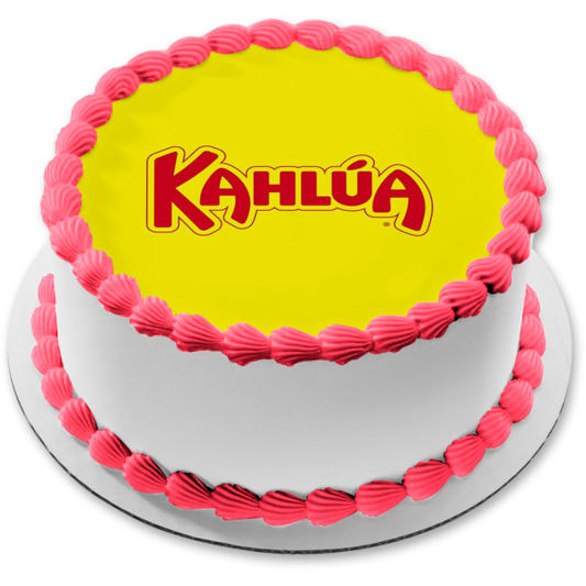 Kahlua Logo Yellow Background Edible Cake Topper Image ABPID56095