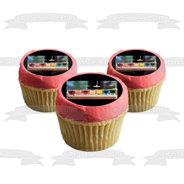 Shot Glasses with Assorted Drinks Edible Cake Topper Image ABPID56100