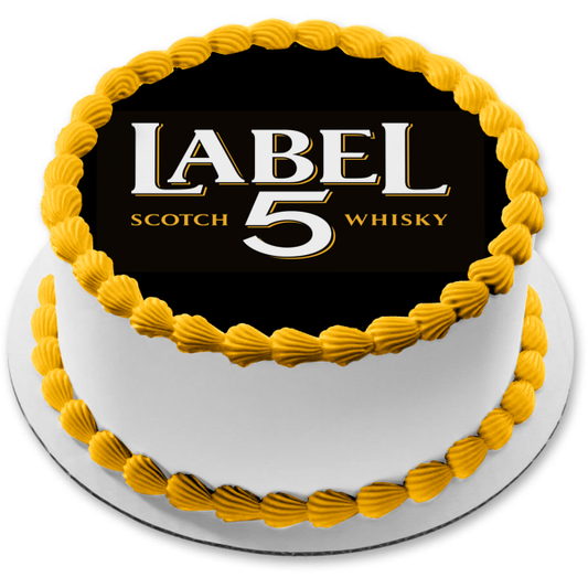 Etiqueta 5 Logotipo de whisky escocés Imagen comestible para decoración de tarta ABPID56104 