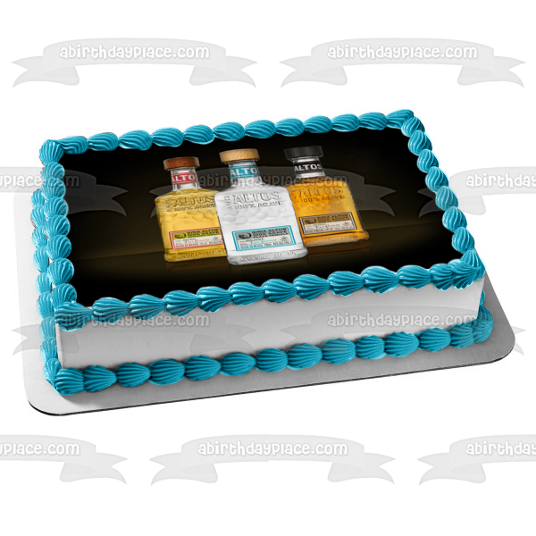 Altos Agave Assorted Tequila Bottles Edible Cake Topper Image ABPID56190