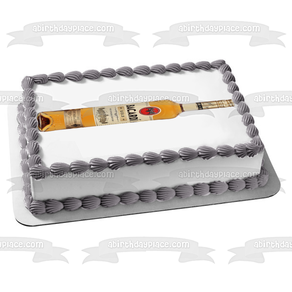 Bacardi Gold Rum Bottle Edible Cake Topper Image ABPID56105