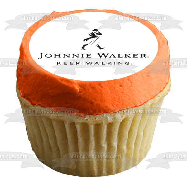 Johnnie Walker Keep Walking Logo Edible Cake Topper Image ABPID56107