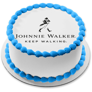 Johnnie Walker Keep Walking Logo Edible Cake Topper Image ABPID56107