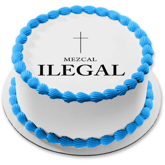 Imagen comestible para decoración de tarta con logotipo de Mezcal ilegal ABPID56109 