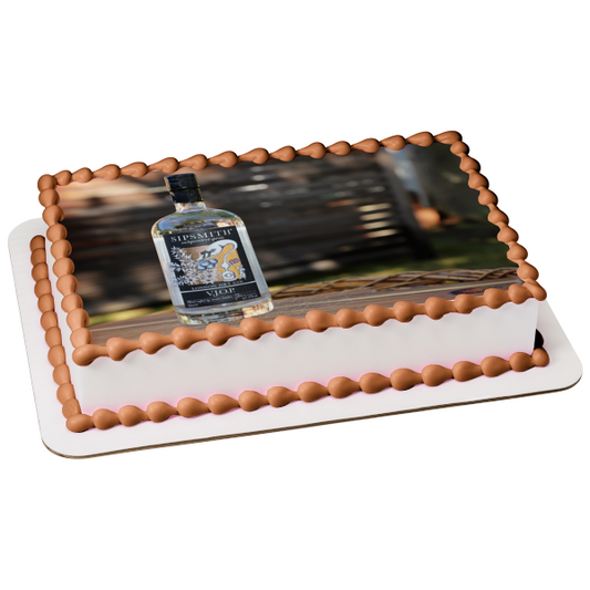 Sipsmith Gin Bottle Edible Cake Topper Image ABPID56194