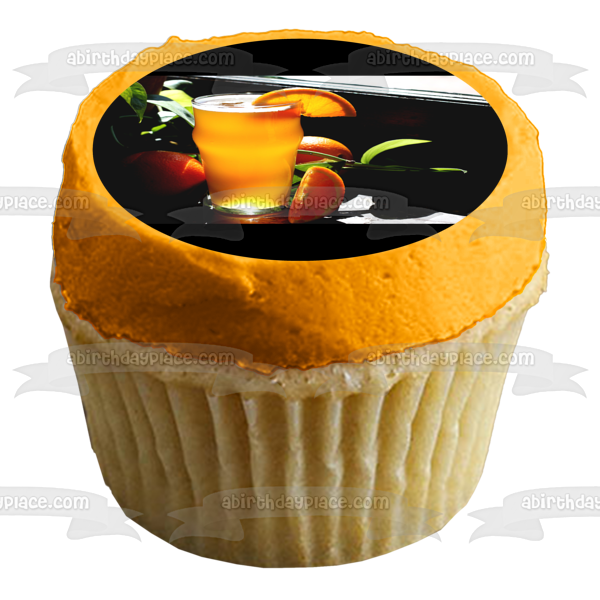 Mixed Drink with Orange Slices Edible Cake Topper Image ABPID56195
