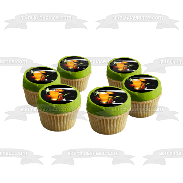 Mixed Drink with Orange Slices Edible Cake Topper Image ABPID56195