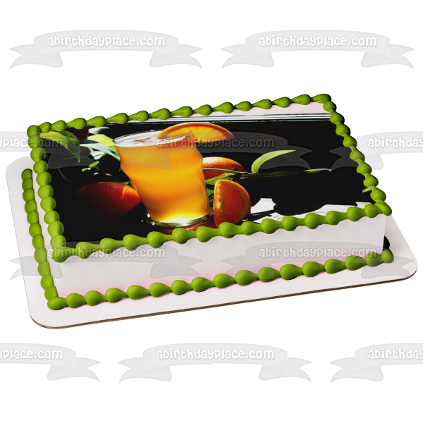 Mixed Drink with Orange Slices Edible Cake Topper Image ABPID56195