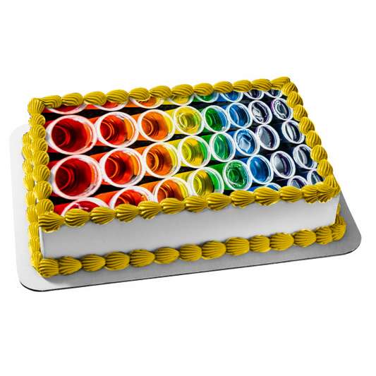 Rainbow Colored Jell-O Shots Edible Cake Topper Image ABPID56119